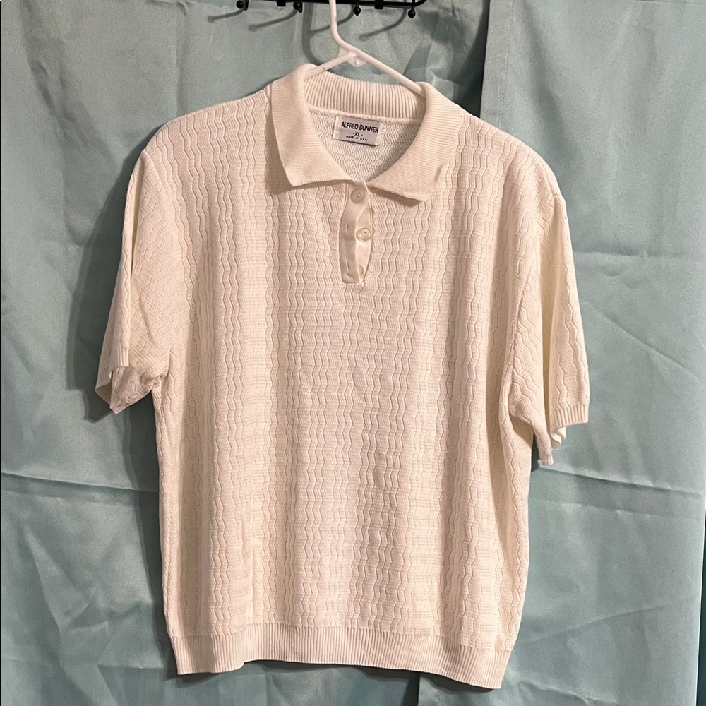 Croft & Barrow Textured Cream Polo Shirt
